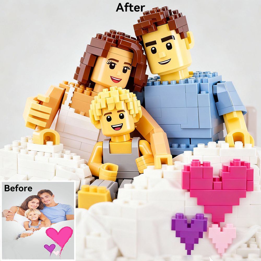Pet Portrait Custom - Custom Cartoon Building Block Style Portrait