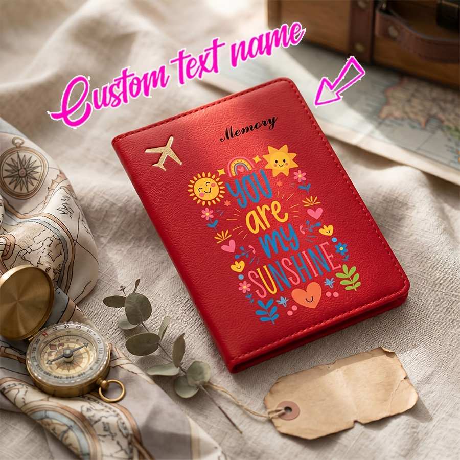 Personalized Name Box - Custom rainbow sunshine passport holder with