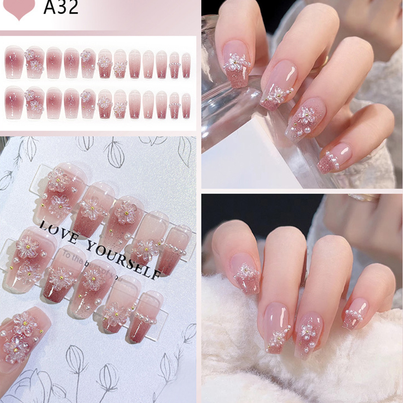 24pcs Medium Long Acrylic Fake - Pressed Flower Art review and price