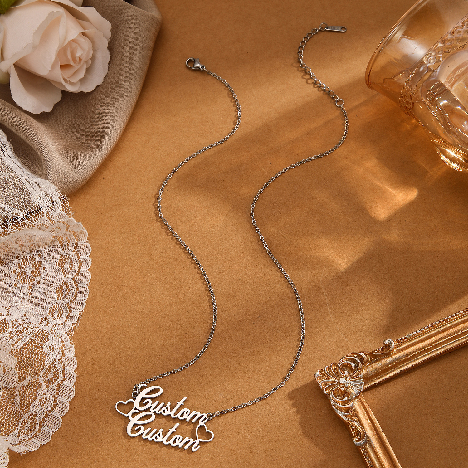 1pc Stainless Steel Customized - Name Necklace Custom review and price