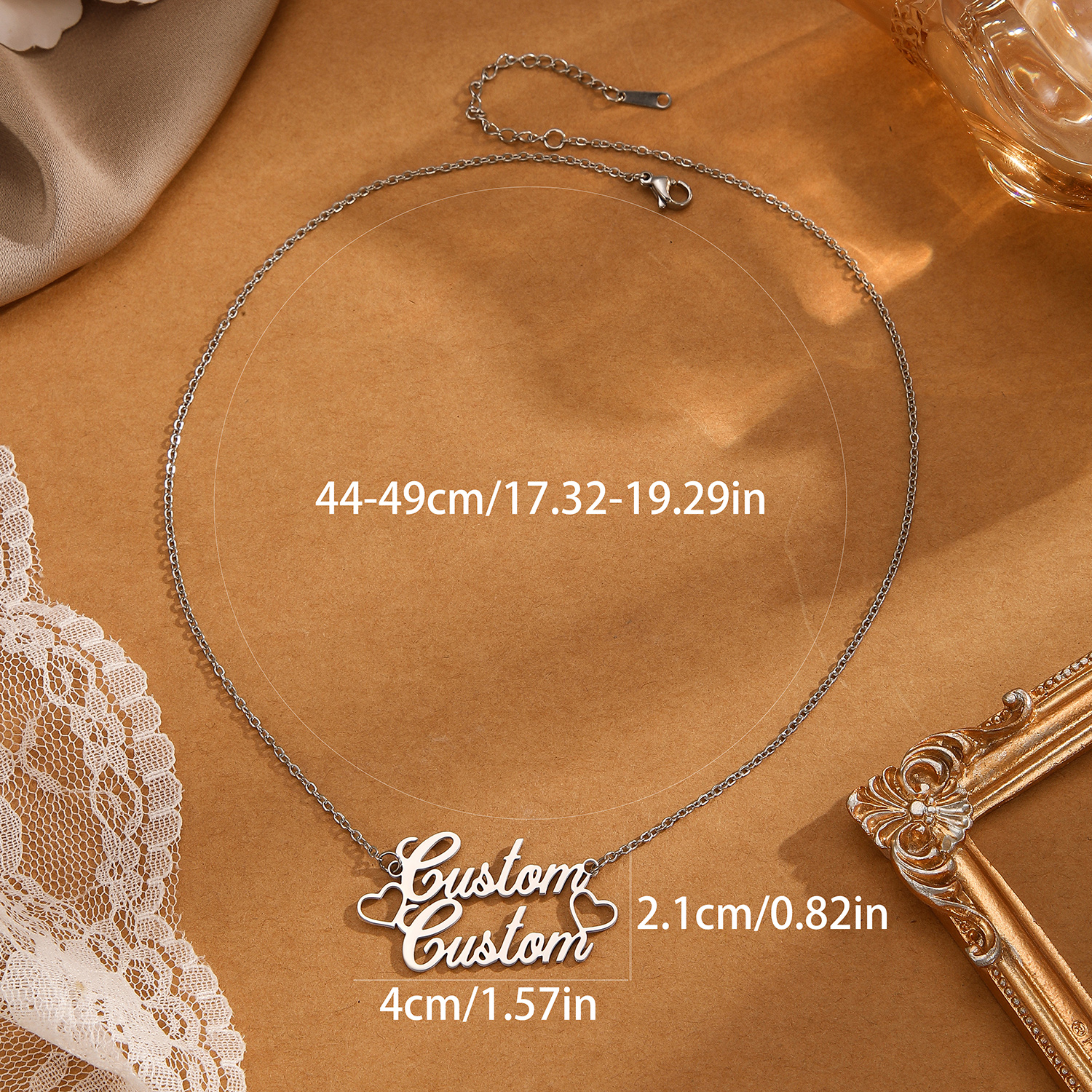 1pc Stainless Steel Customized - Name Necklace Custom review and price