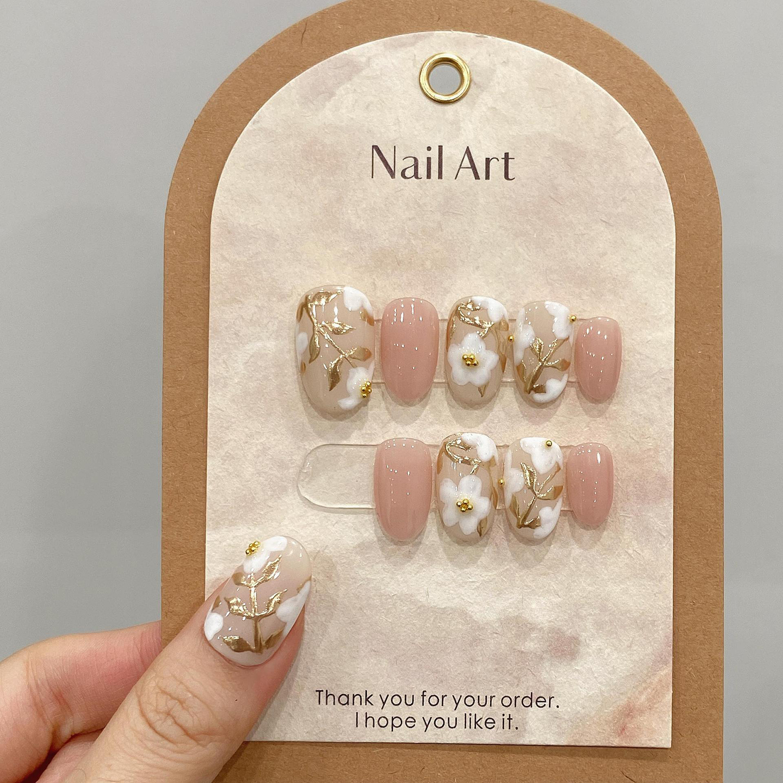 Handmade Press on Nails with W - Pressed Flower Art review and price