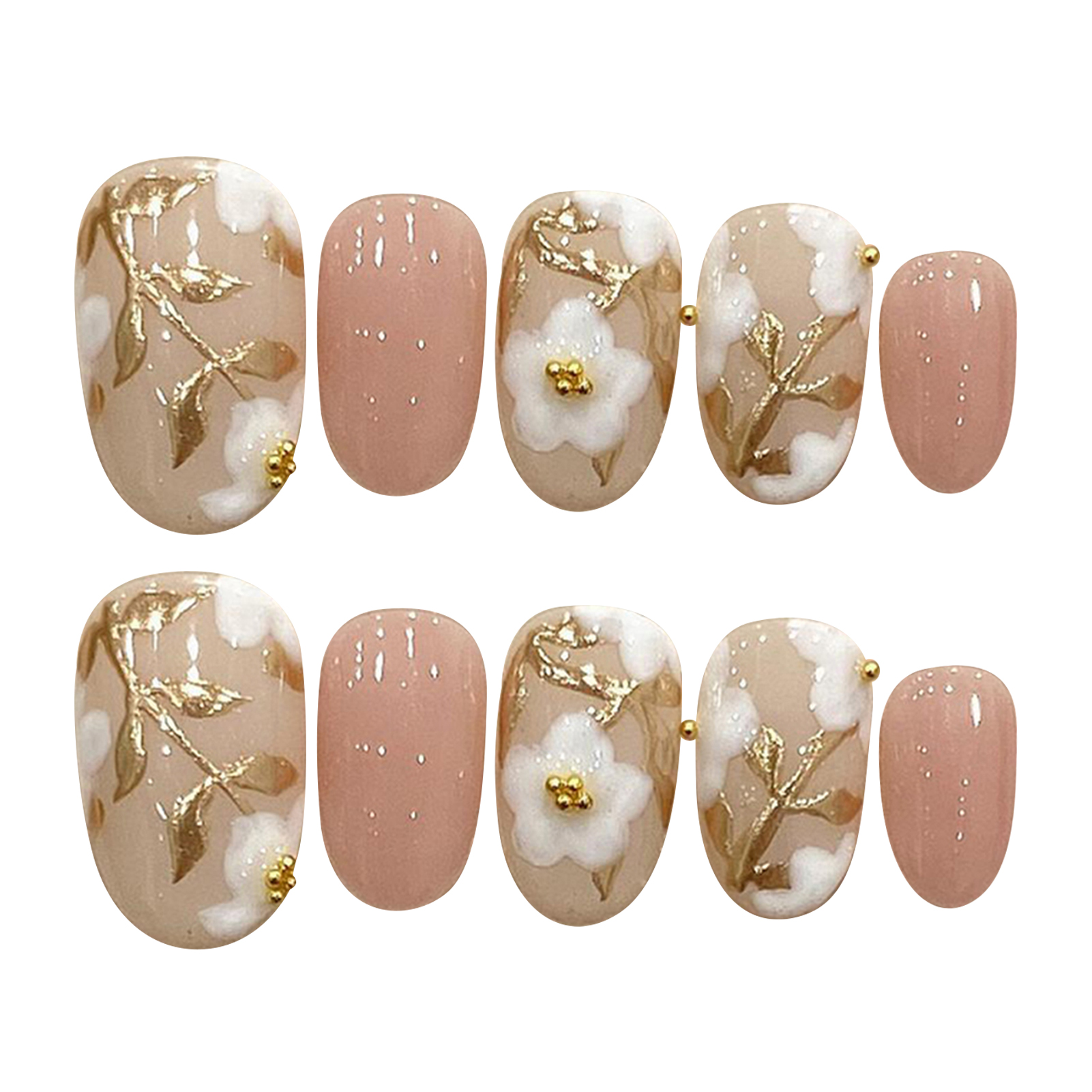 Handmade Press on Nails with W - Pressed Flower Art review and price