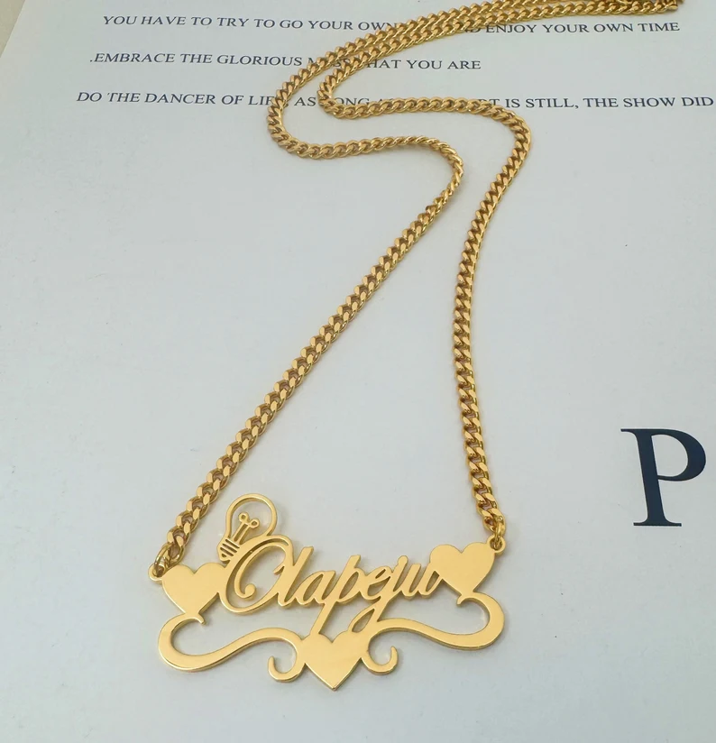 Handcrafted Gold Color Name Ne - Name Necklace Custom review and price