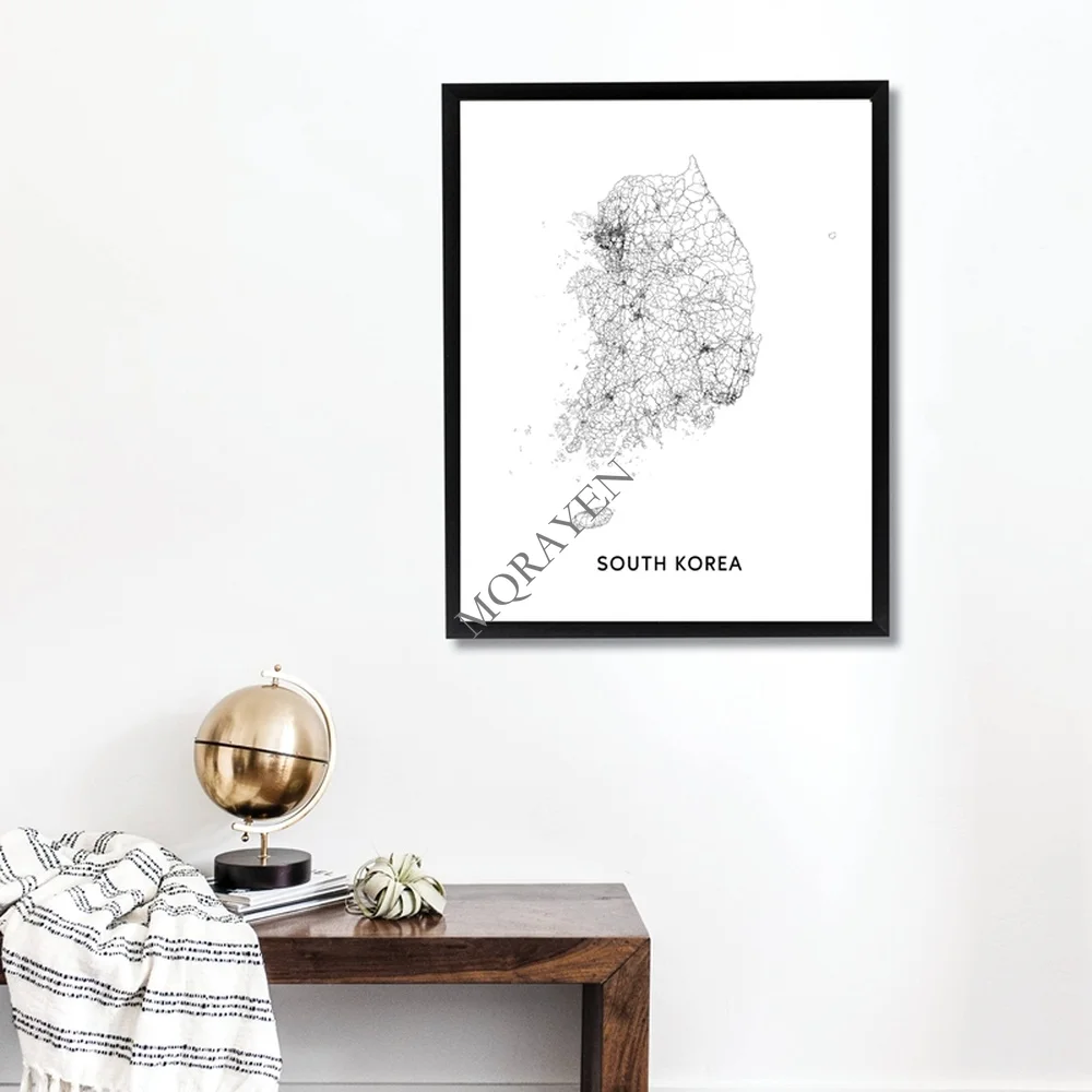 South Korea Map Black and Whit - Custom Star Map review and price