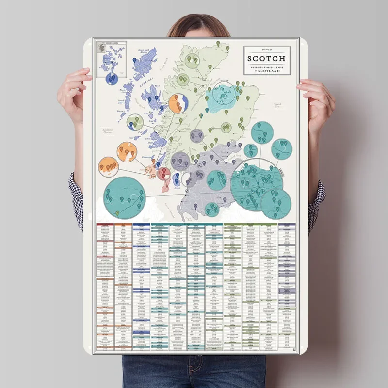 Whiskies of Scotland Poster Ma - Custom Map Poster review and price