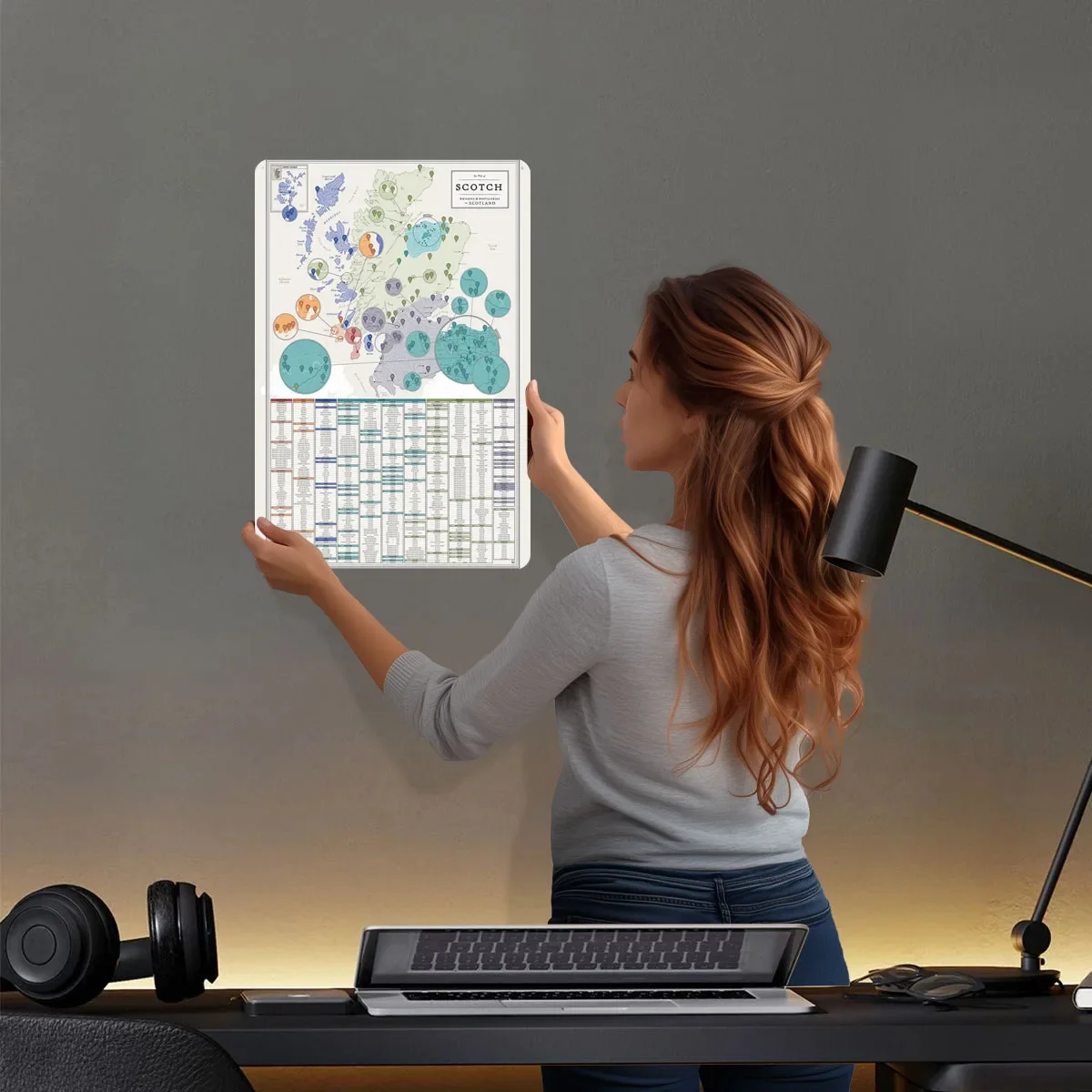 Whiskies of Scotland Poster Ma - Custom Map Poster review and price