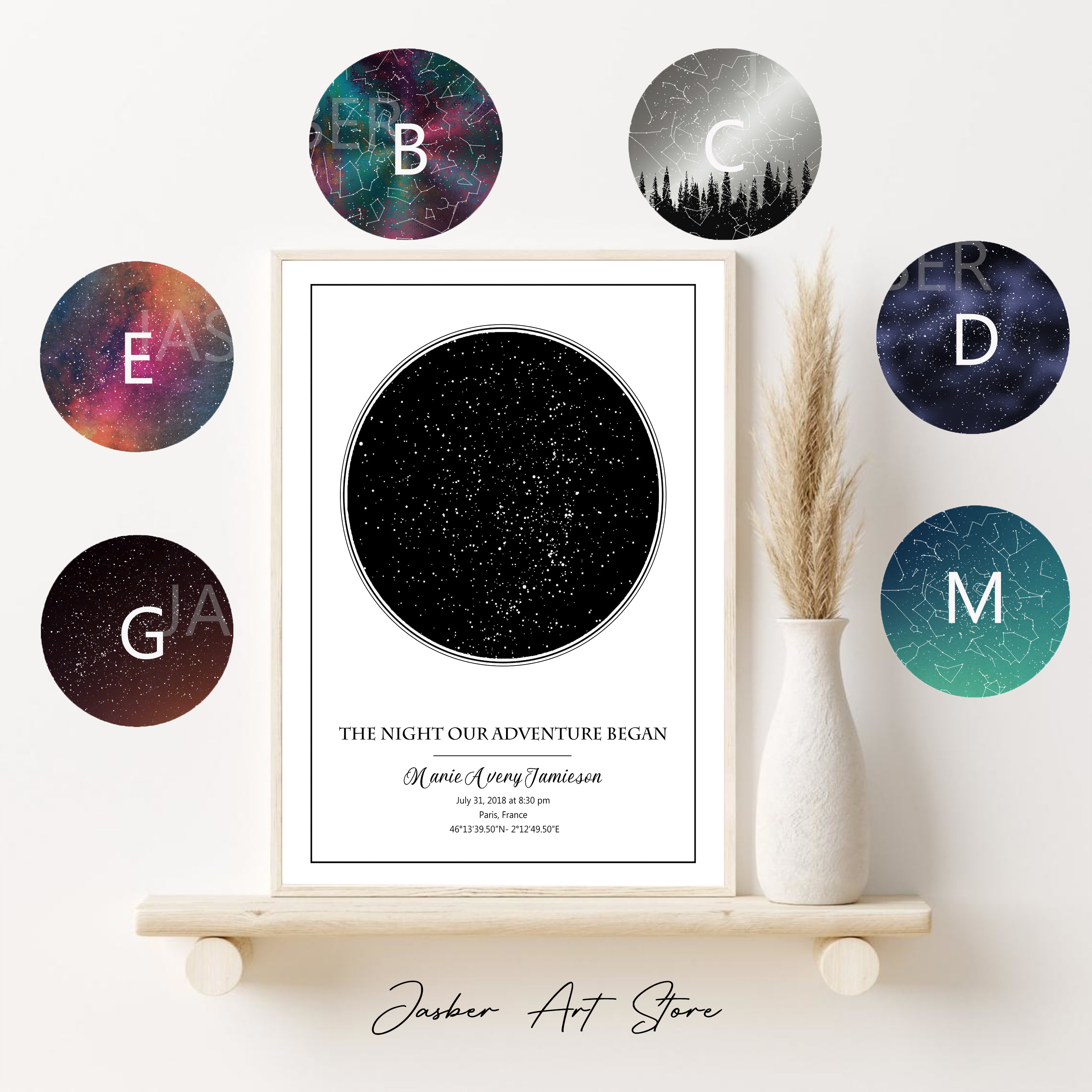 Personalized Star Map Poster B - Custom Star Map review and price