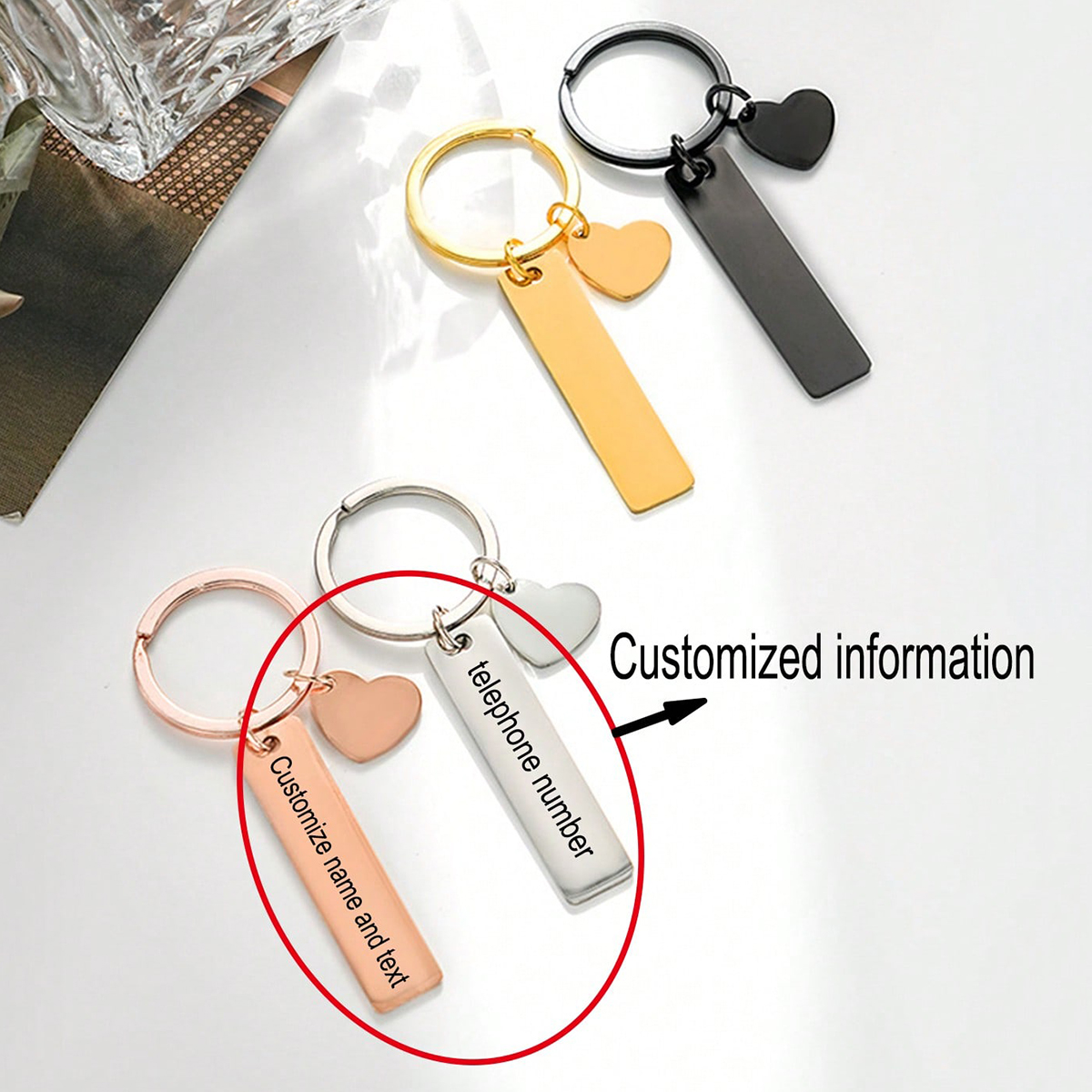 Custom Text Keychain Personali - Initial Ring Custom review and price