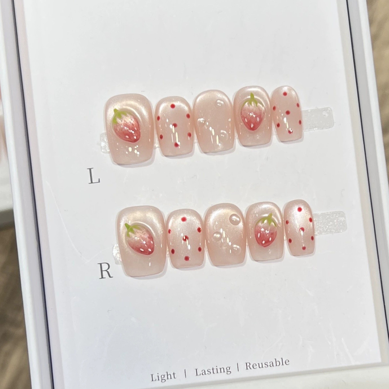 10PCS Short Square Fake Nails  - Pressed Flower Art review and price