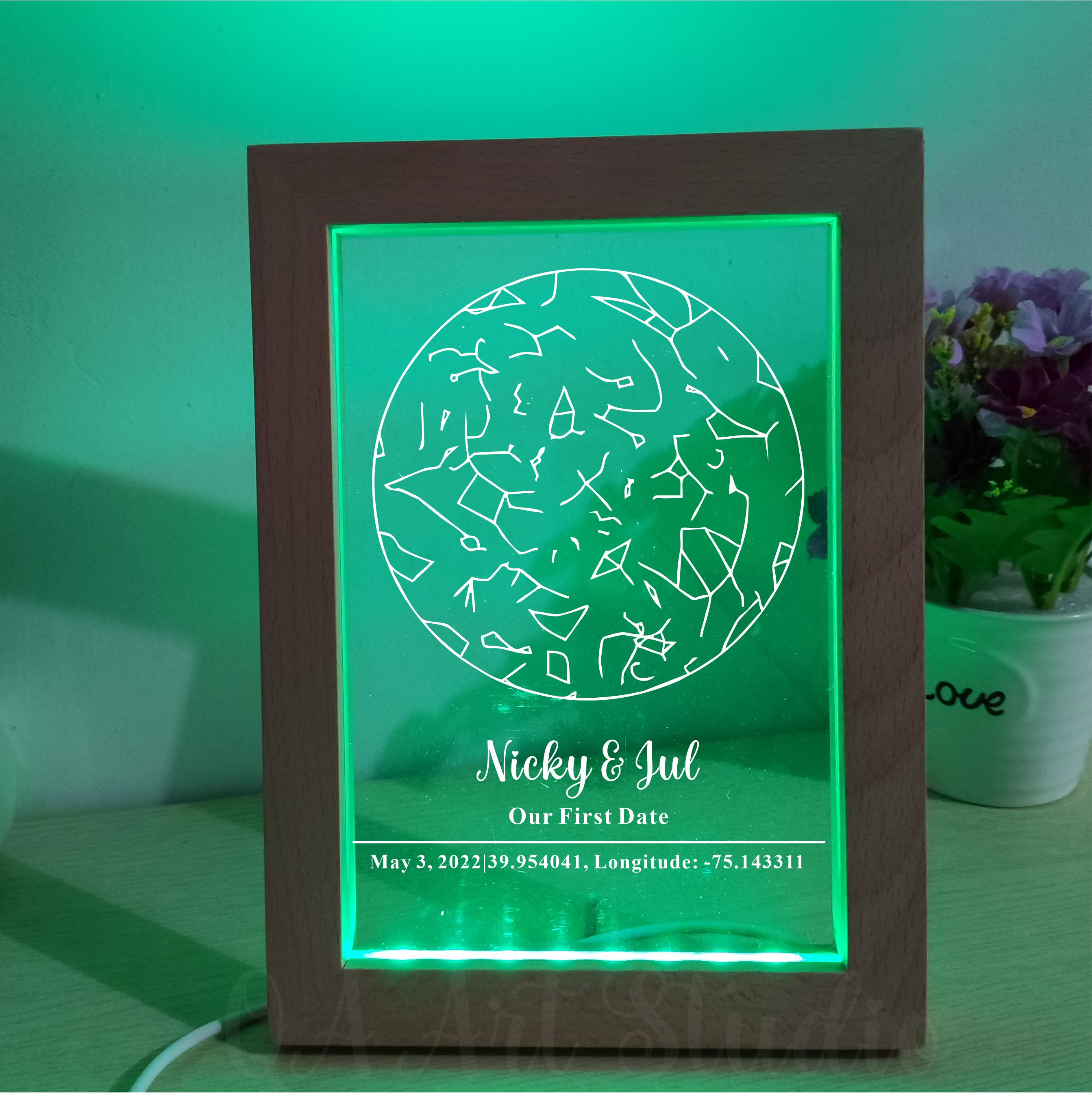 Personalized Wooden Acrylic Ni - Custom Star Map review and price
