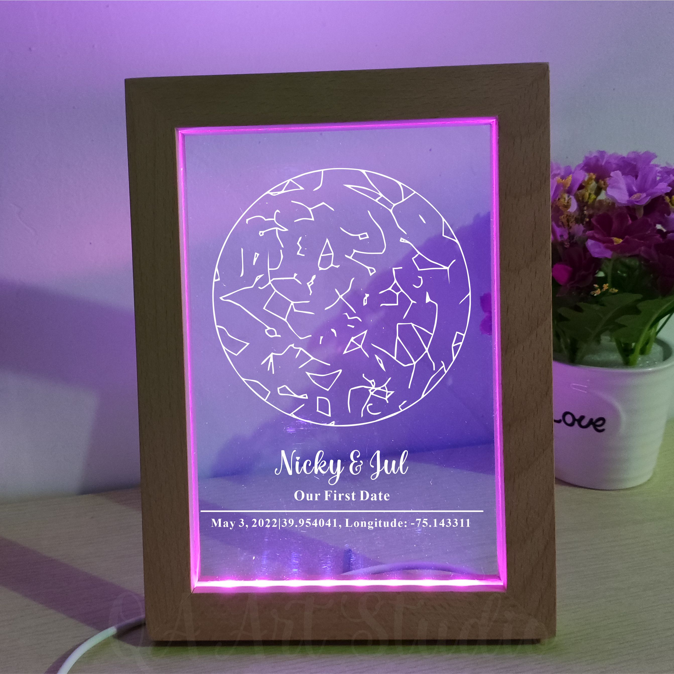 Personalized Wooden Acrylic Ni - Custom Star Map review and price