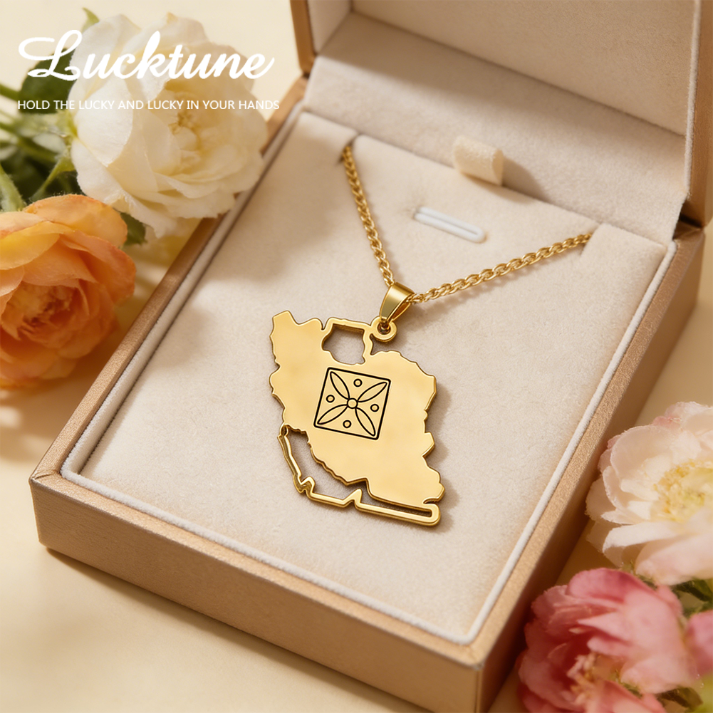 Lucktune Iran Map Pendant Neck - Custom Star Map review and price