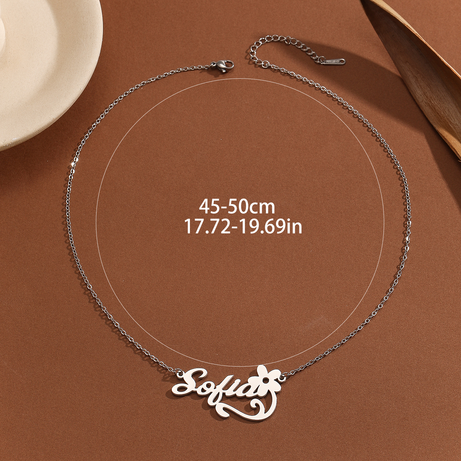 Stainless Steel Flower Letter  - Name Necklace Custom review and price