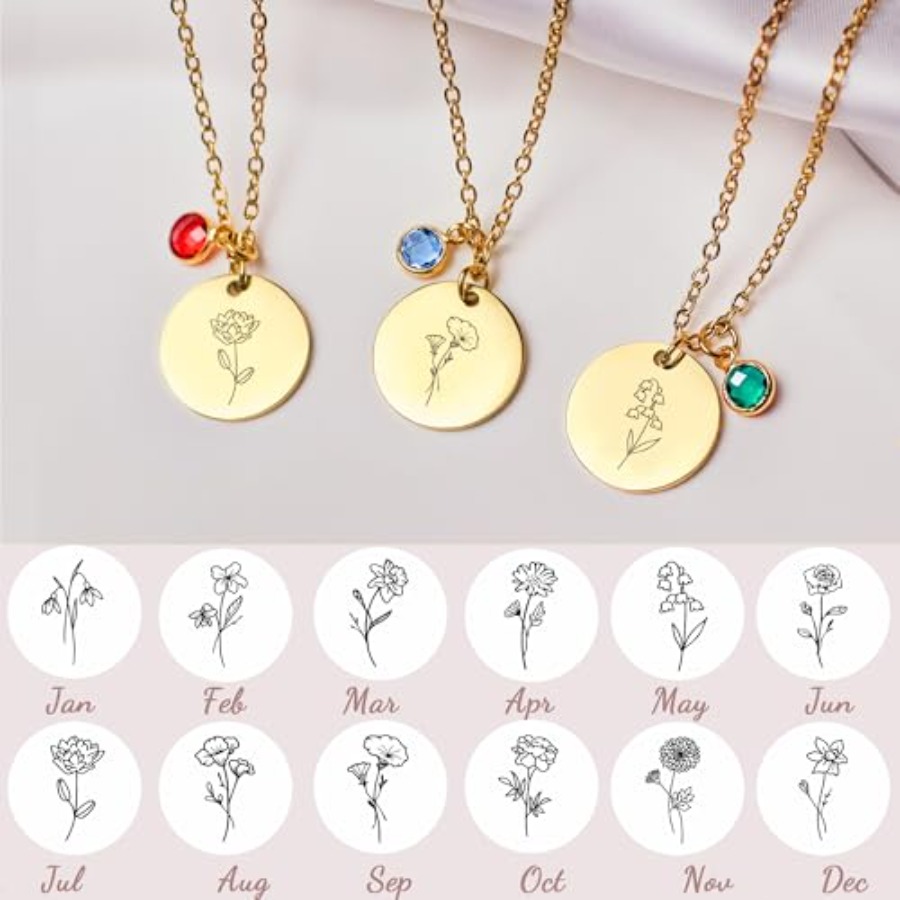 Birth Flower Necklaces for Wom - Birth Flower Necklace review and price
