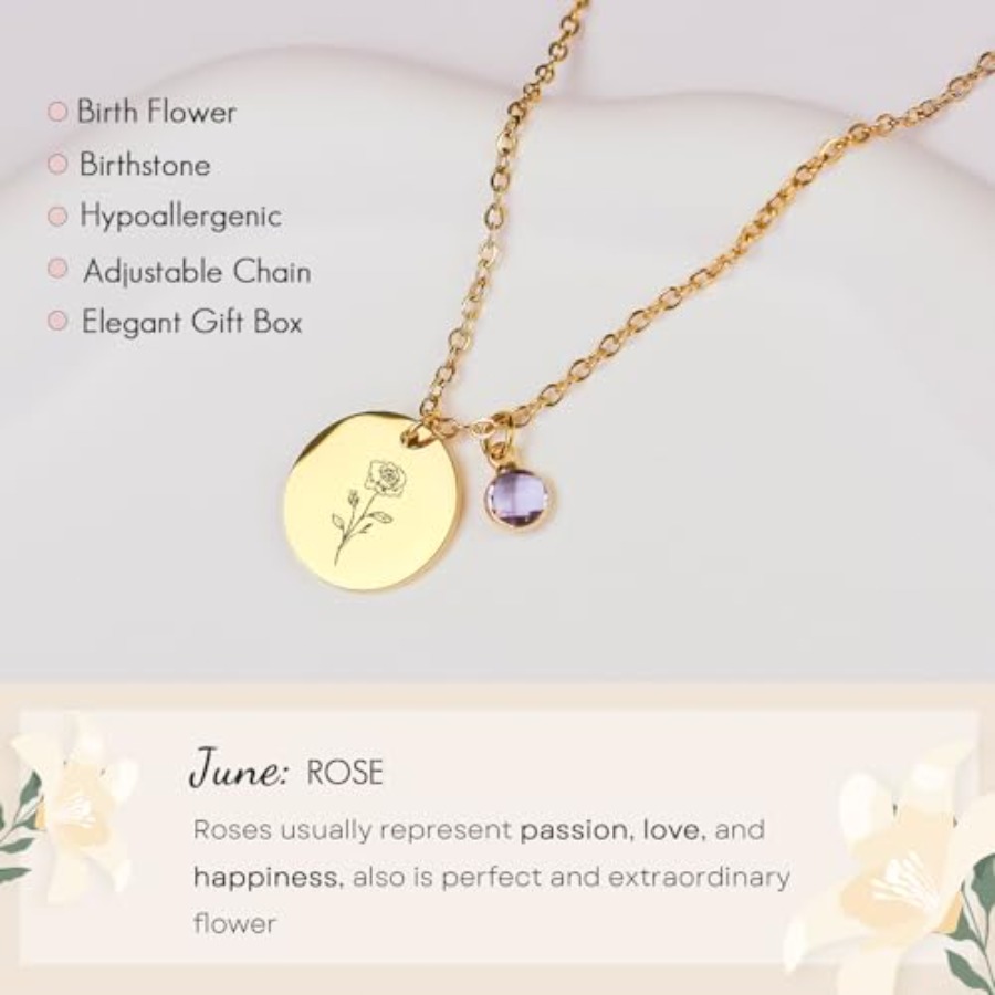 Birth Flower Necklaces for Wom - Birth Flower Necklace review and price