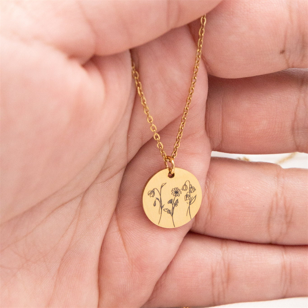 Family Birth flower Necklace C - Birth Flower Necklace review and price