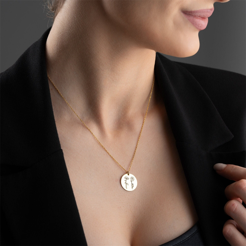 Family Birth flower Necklace C - Birth Flower Necklace review and price