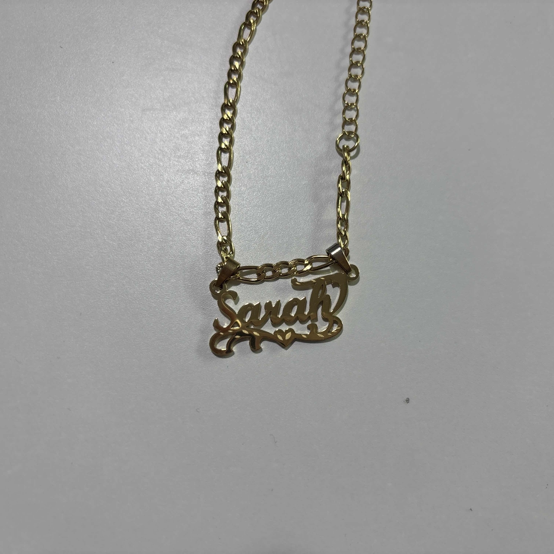 Custom Figaro Chain Heart Name - Name Necklace Custom review and price