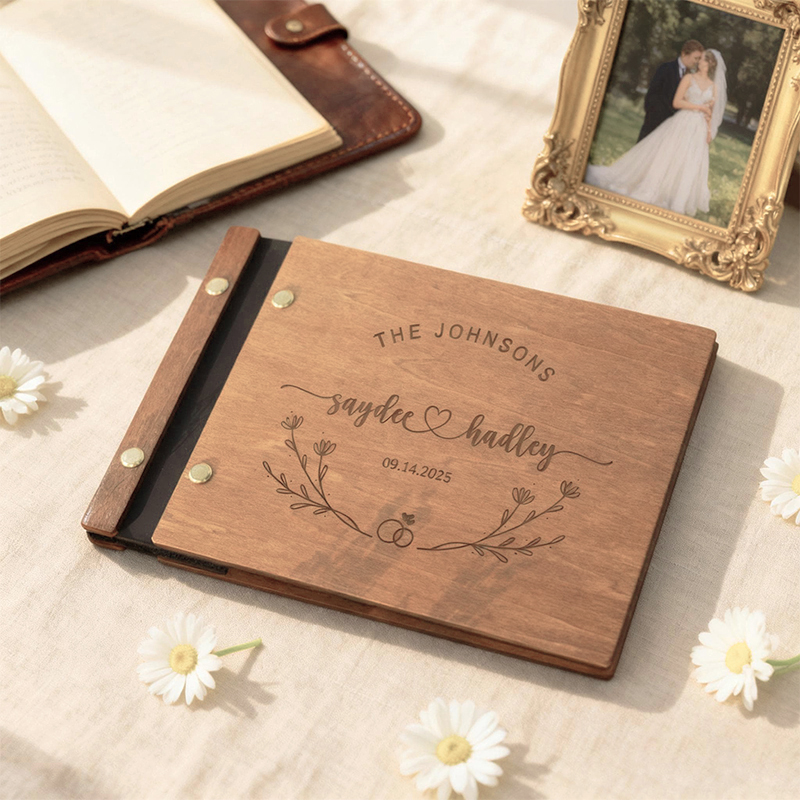 Personalized Wooden Wedding Gu - Custom Photo Book review and price