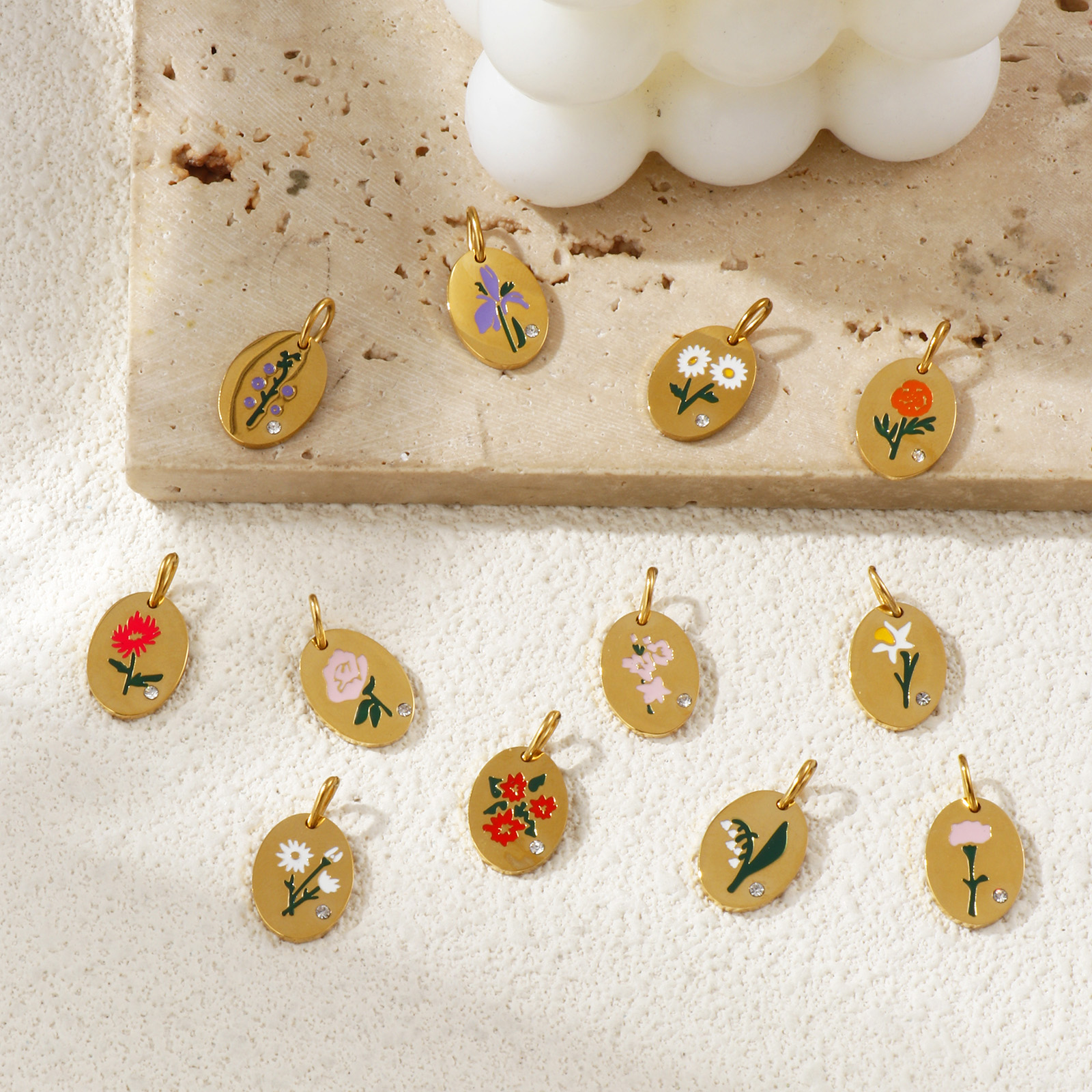 1 Piece 304 Stainless Steel Bi - Birth Flower Necklace review and price